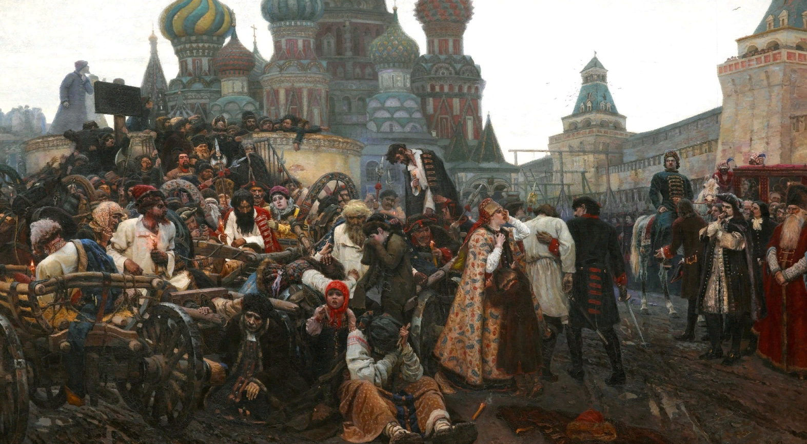 Картина Василия Сурикова «Утро стрелецкой казни», посвящённая событиям 1698 года,1881 год